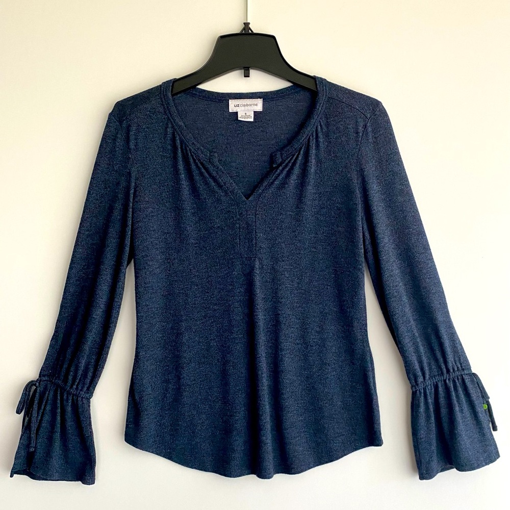 Liz Claiborne Casual Long Sleeve Pullover Top, Peasant, Boho style size small
